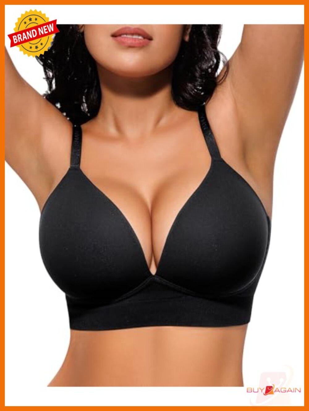 Wireless Push Up Bra Plunge Seamless Adjustable Straps Bralette